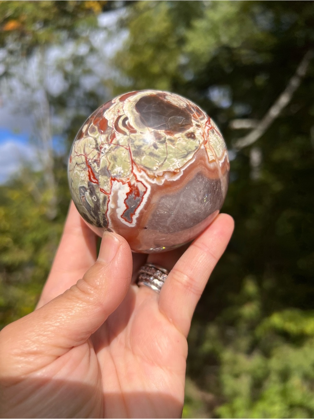 Money (3) agate sphere | crystal